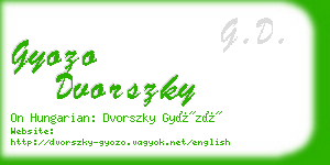 gyozo dvorszky business card